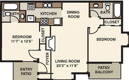 The Forest Apartments Two Bedroom Floorplan The Forest Apartments Two Bedroom Floorplan